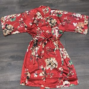 Pink Floral Kimono Robe